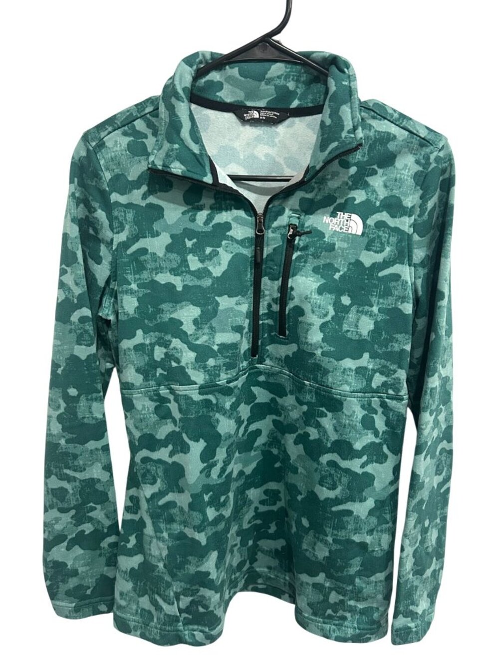 The North Face Medium Green Camo Quarter Zip Pullover Forestcore Naturecore